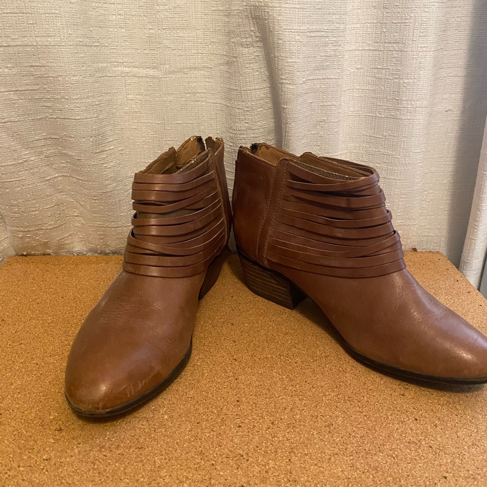 Clarks Brown Strappy Ankle Booties
